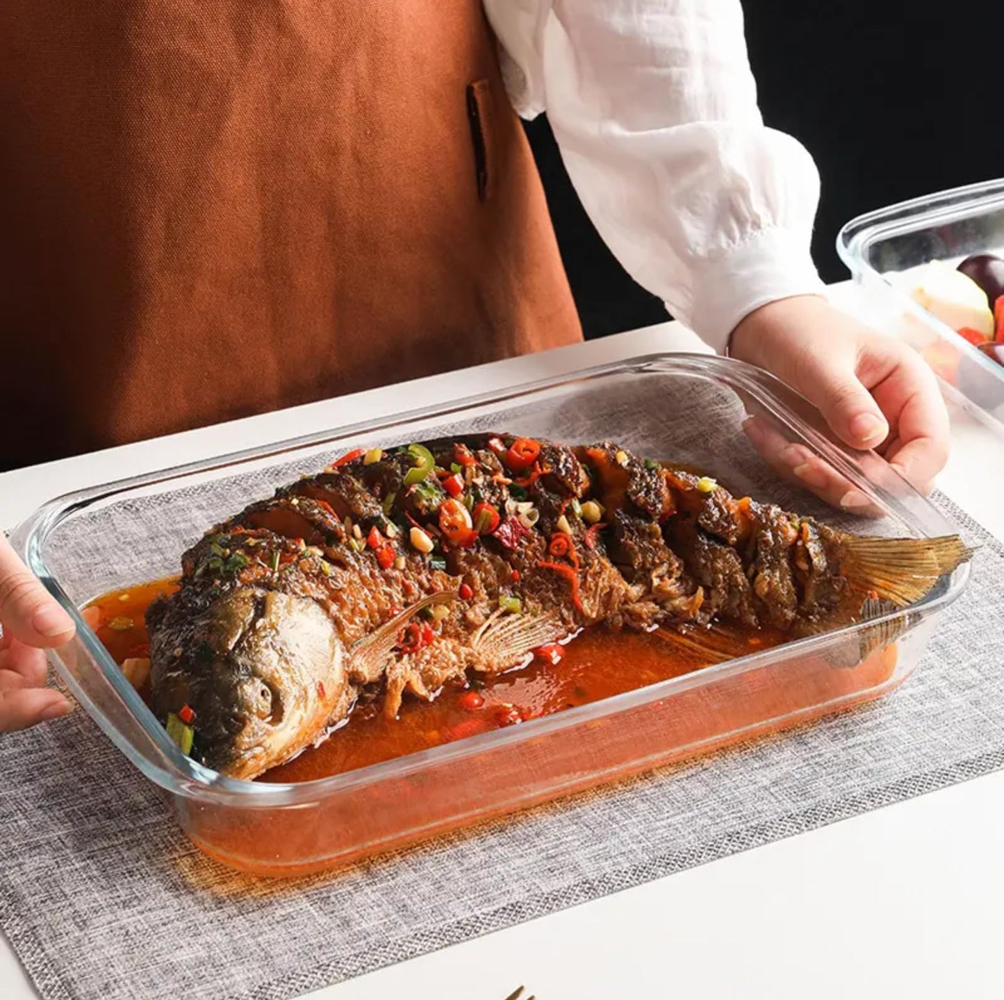 Glass Baking Dish set of 3 (Size 1.6L(Medium), 2.2L (Large) and 3.0L (XL)) for Cooking, Baking and Roasting, Casserole Dish, Borosilicate Glass, BPA Free, Dishwasher Safe loaf tray, Oven Tray (Set of 3)
