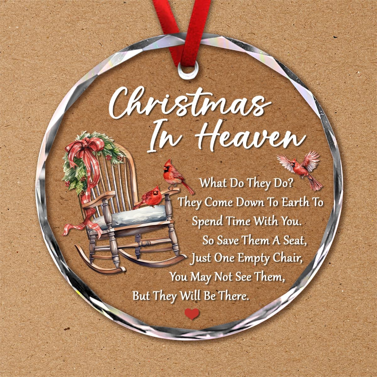Regine Switzerland Christmas Glass Ornaments - Memorial Gifts for Grieving Loved Ones | Empty Chair Design
