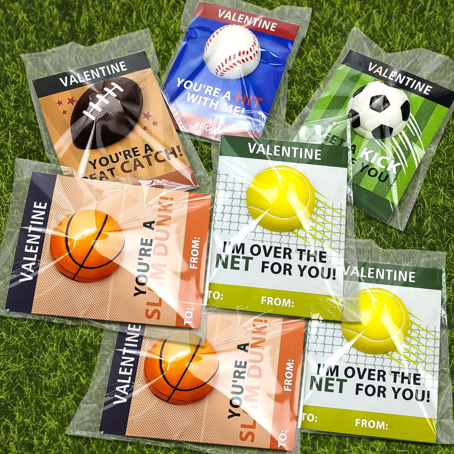 Valentines Day Sports Gifts Cards for Kids Classroom,20 Pack Foam Sport Ball Toys with Class Exchange Cards for Boys Girls,Valentine Goodie Bag Stuffers School Party Favors Prizes Treats for Toddlers