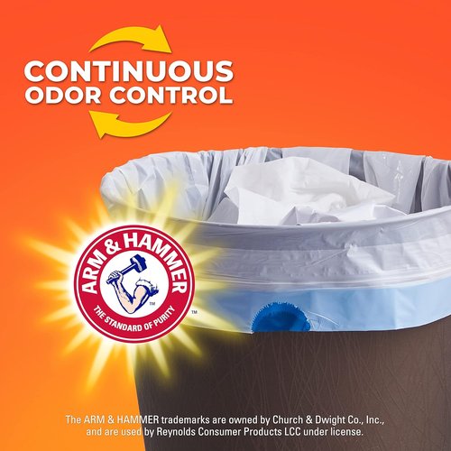 Hefty Small Trash Bags - Ocean Water Scent | 4 Gallon Size, 34 Count for Odor Control
