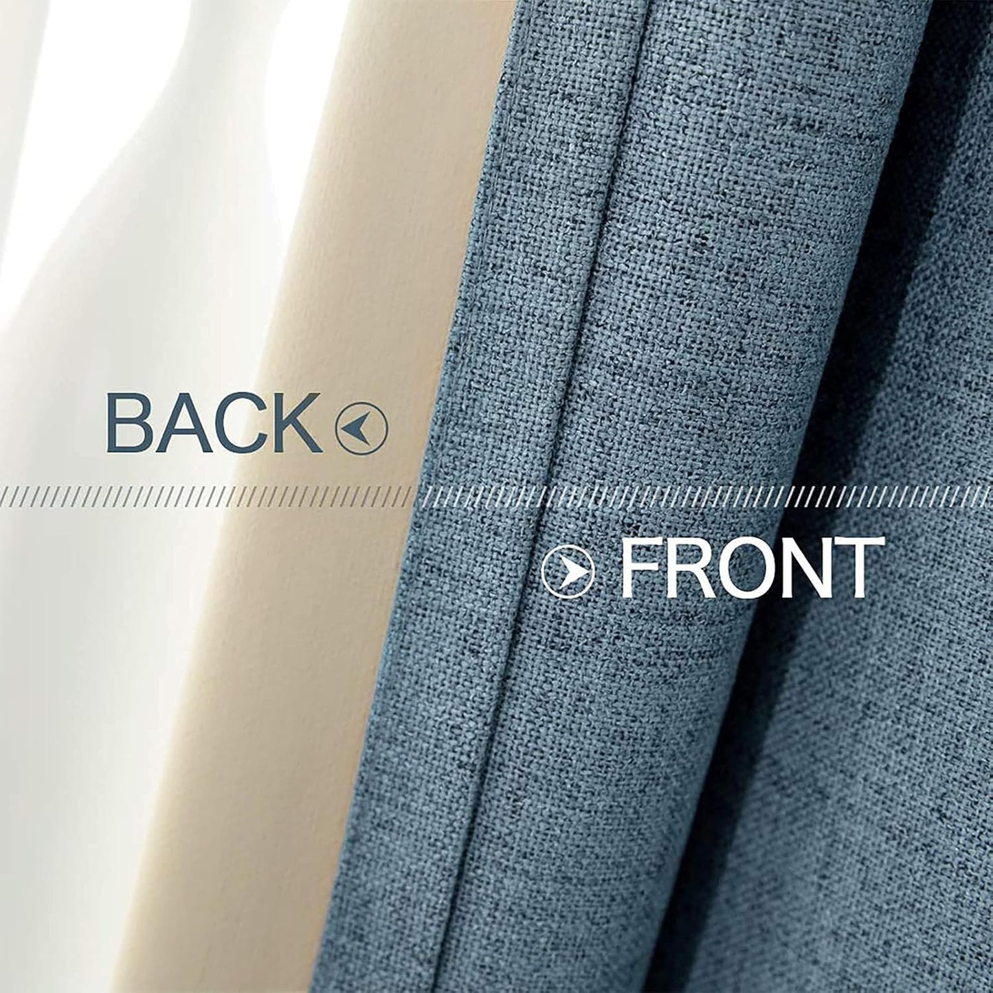 MIULEE Linen Texture Blackout Curtains - Thermal Insulated Room Darkening Draperies | Dusty Blue, 52x120 Inch (2 Panels)