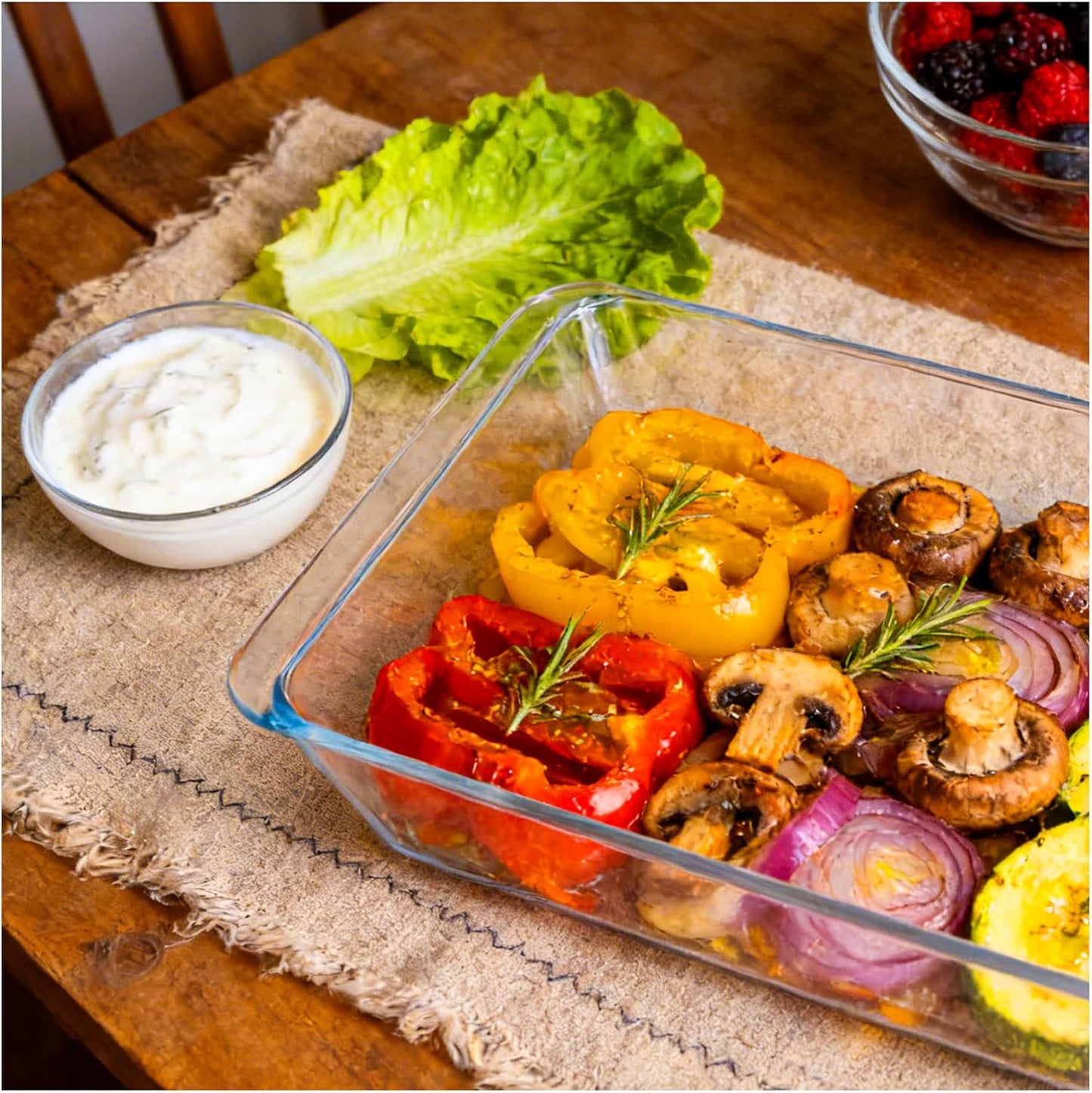 Skiennix 5.7qt Extra Large Glass Baking Dish - Deep 9x13 Tempered Oven & Microwave Safe