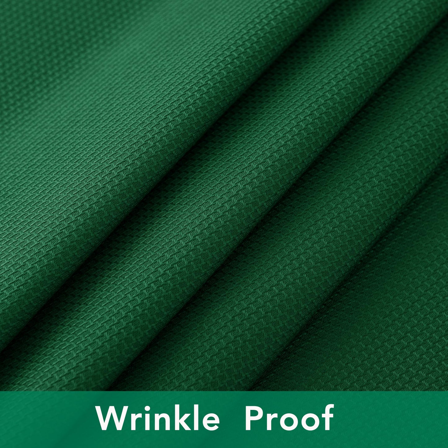 Biscaynebay Textured Fabric Christmas Square Tablecloths 54x54 Inches, Hunter Green Water Resistant Spill Proof Tablecloths for Dining, Kitchen, Wedding and Parties etc. Machine Washable