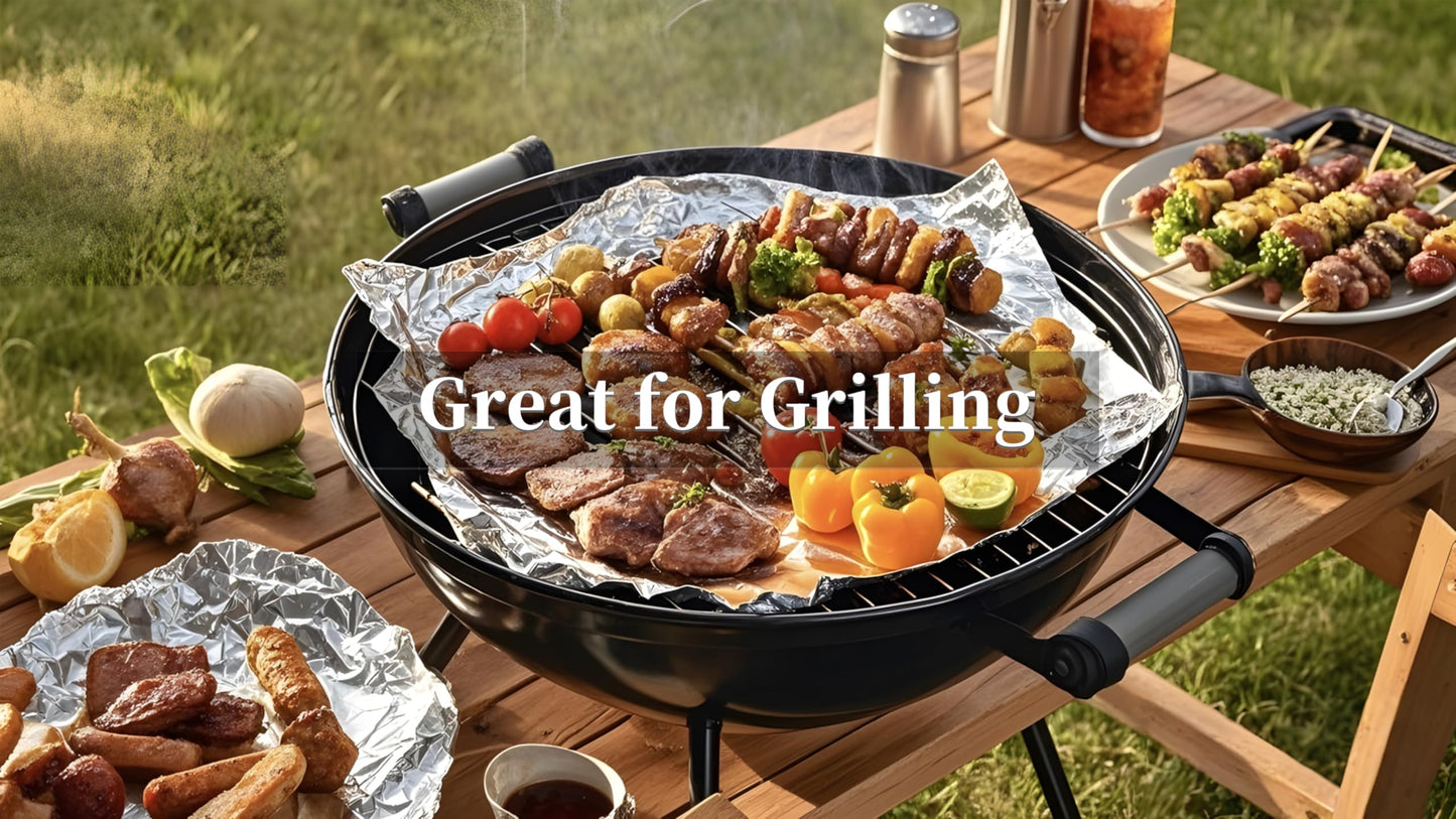 Miktomeh Standard Aluminum Foil 12" x 1000 Sq Ft - for Grilling, Baking & Cooking, Food Storage & Preservation, Commercial Use