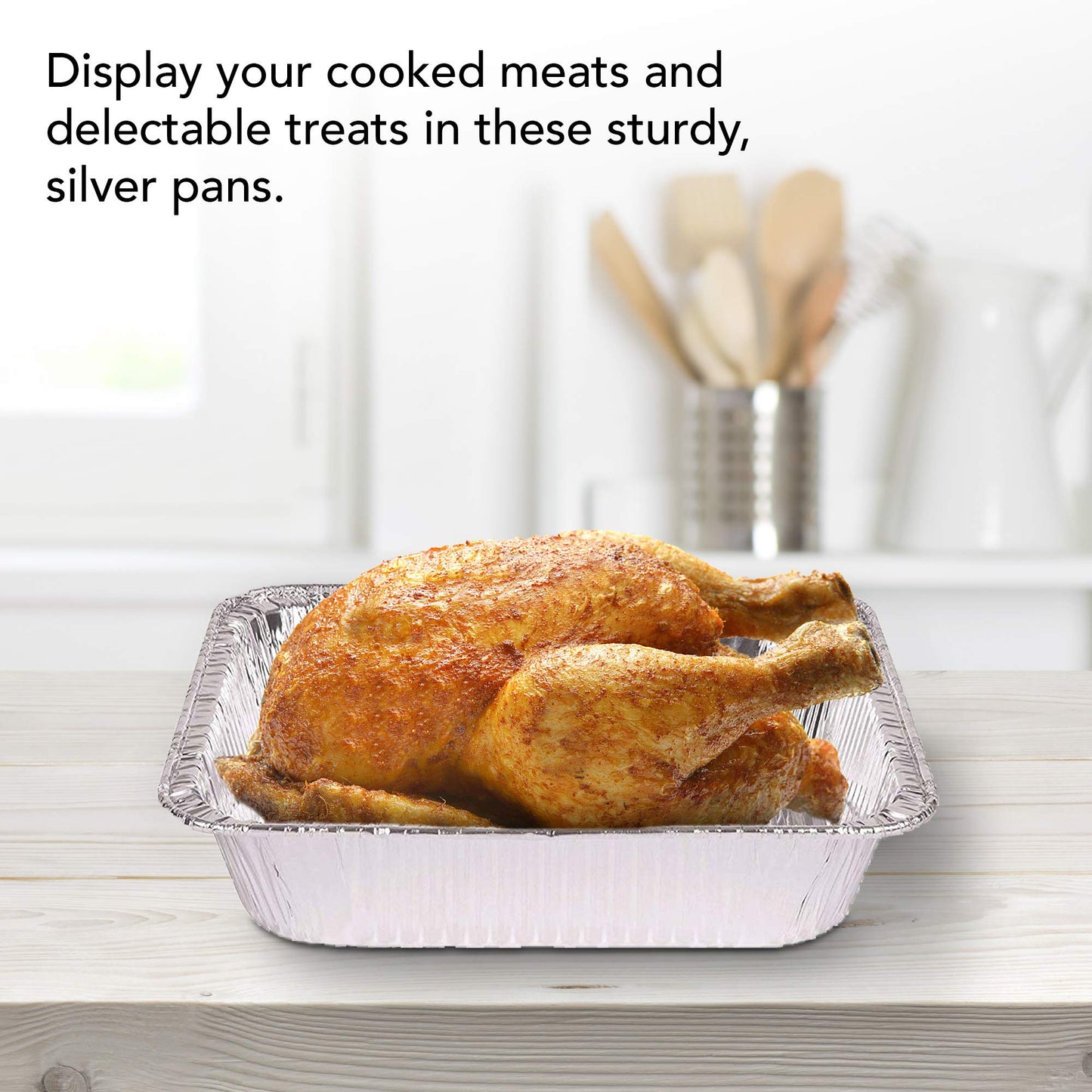 Stock Your Home 9x13 Aluminum Pans (40 Pack) - Disposable and Recyclable Foil Trays - Half Size Steam Table Deep Pans - Tin Foils for Cooking, Heating, Storing, Prepping Food
