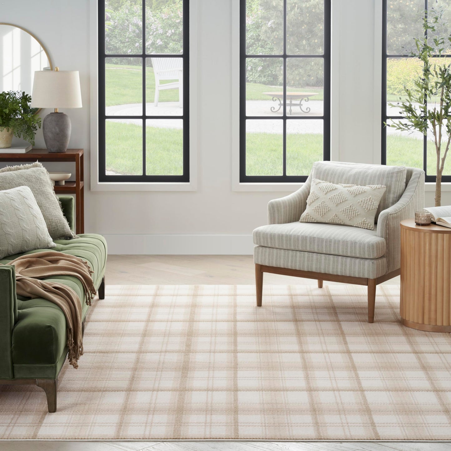 Nourison Home Grafix Ivory Beige 3'9" x 5'9" Area Rug - Easy Clean, Non Shedding, Bed Room, Living Room, Dining Room, Kitchen (4' x 6')