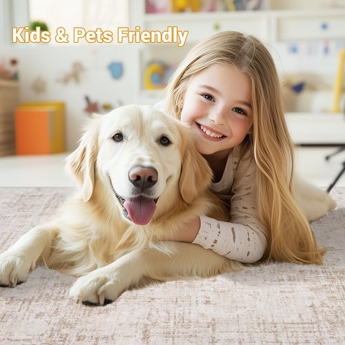 Area Rug 5x7 Washable Living Room Rugs: Large Abstract Soft Non Slip Area Rugs, Indoor Floor Non-Shedding Carpet for Bedroom Dining Room Kitchen Office Home/Dorm Decor,Beige