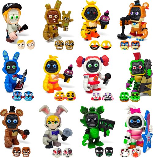 FNAF Mini Figures Collection - 12-Piece Set Inspired by Five Nights at Freddy's | Includes Masks & Characters