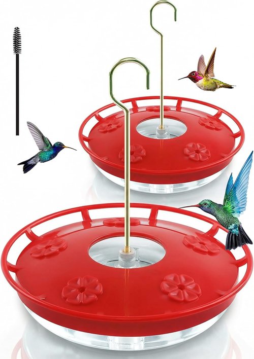 Feed Garden Hummingbird Feeders - 16oz Leak-Proof Disc Design | 2 Pack with Built-In Ant Moat & Easy Clean