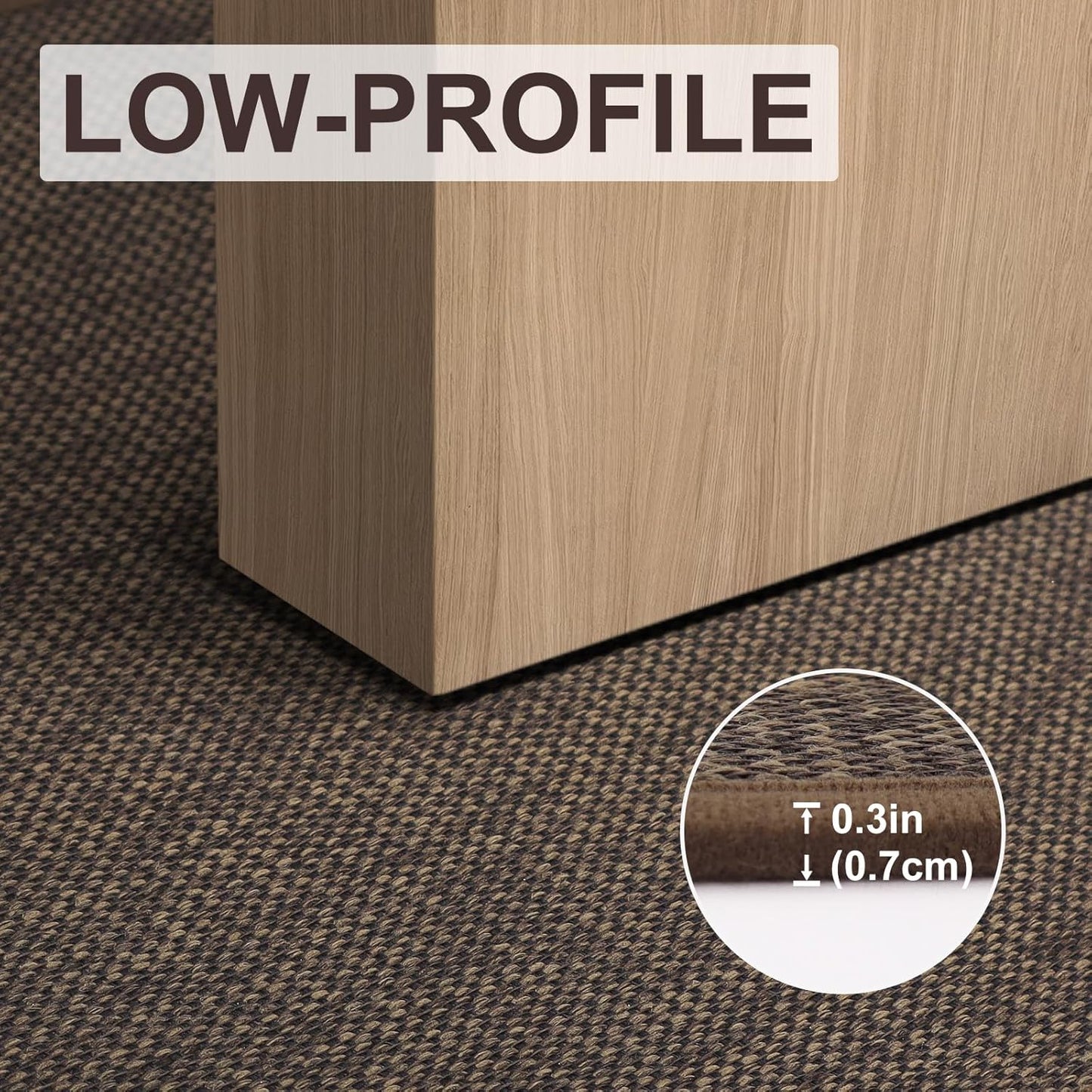 LEKEEPGO Non-Slip Indoor Door Mat - Washable, Absorbent, Low-Profile | 17"x29", Brown