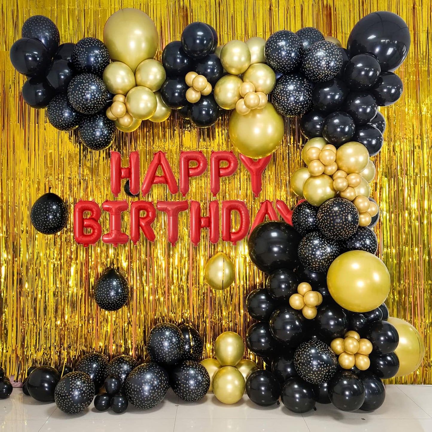 Skiennix 12-Inch Black and Gold Balloons - Metallic Latex for Birthday, Graduation & New Year's Eve Celebrations