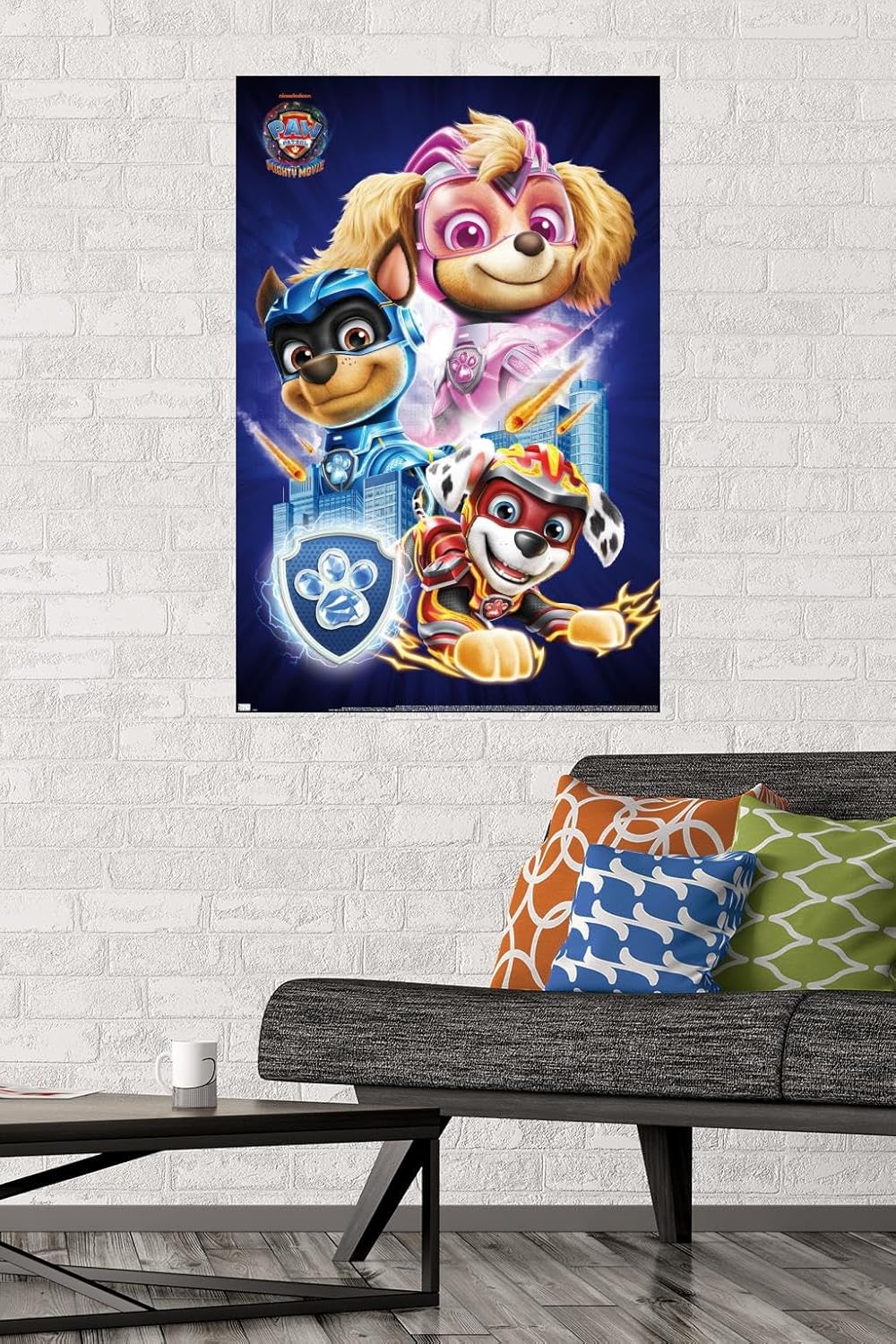 Nickelodeon Paw Patrol Wall Poster - The Mighty Movie Design, Unframed, 34L x 22.4W