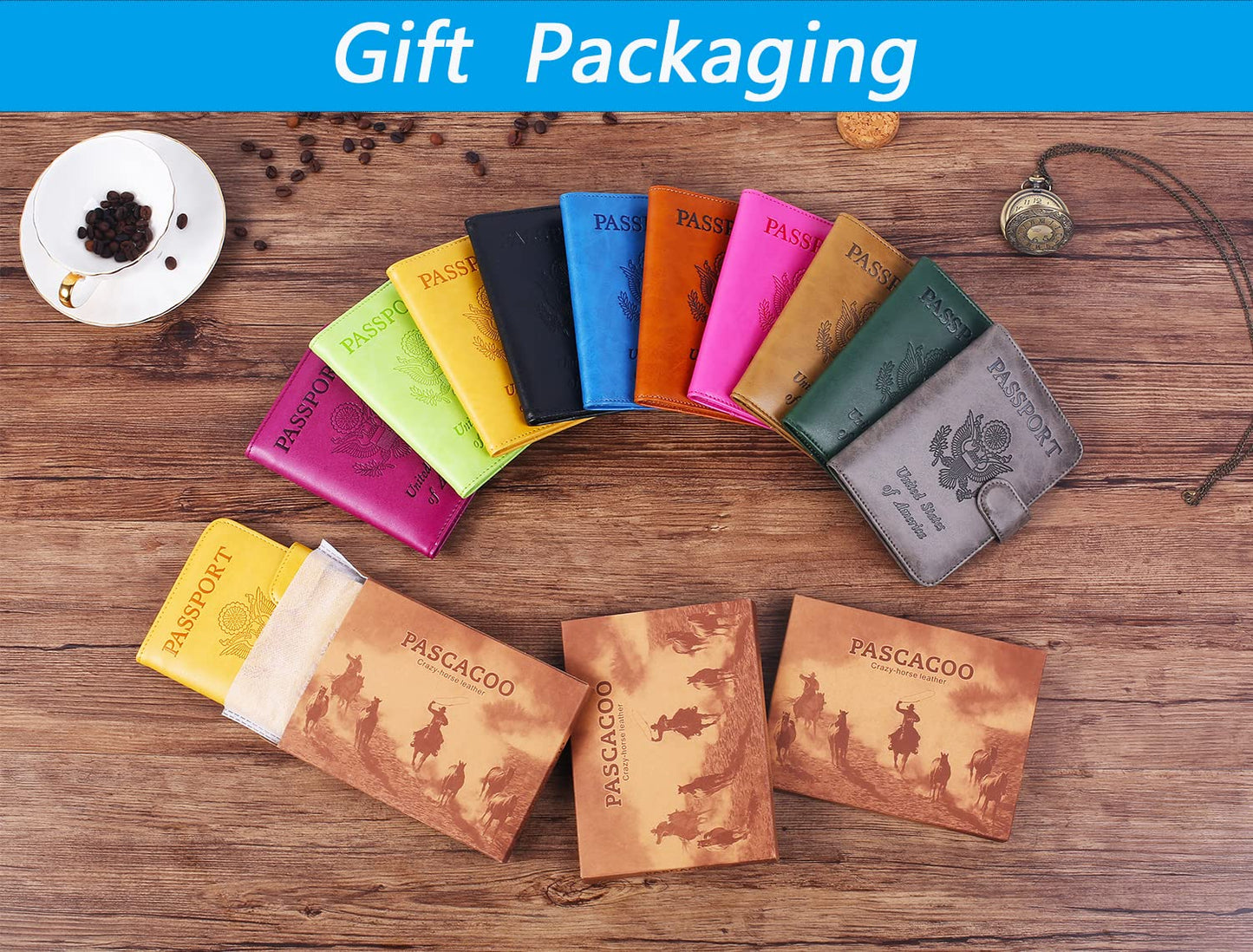 Passport Holder Cover Wallet RFID Blocking Leather Card Case Travel Accessories for Women Men (Atrovirens)