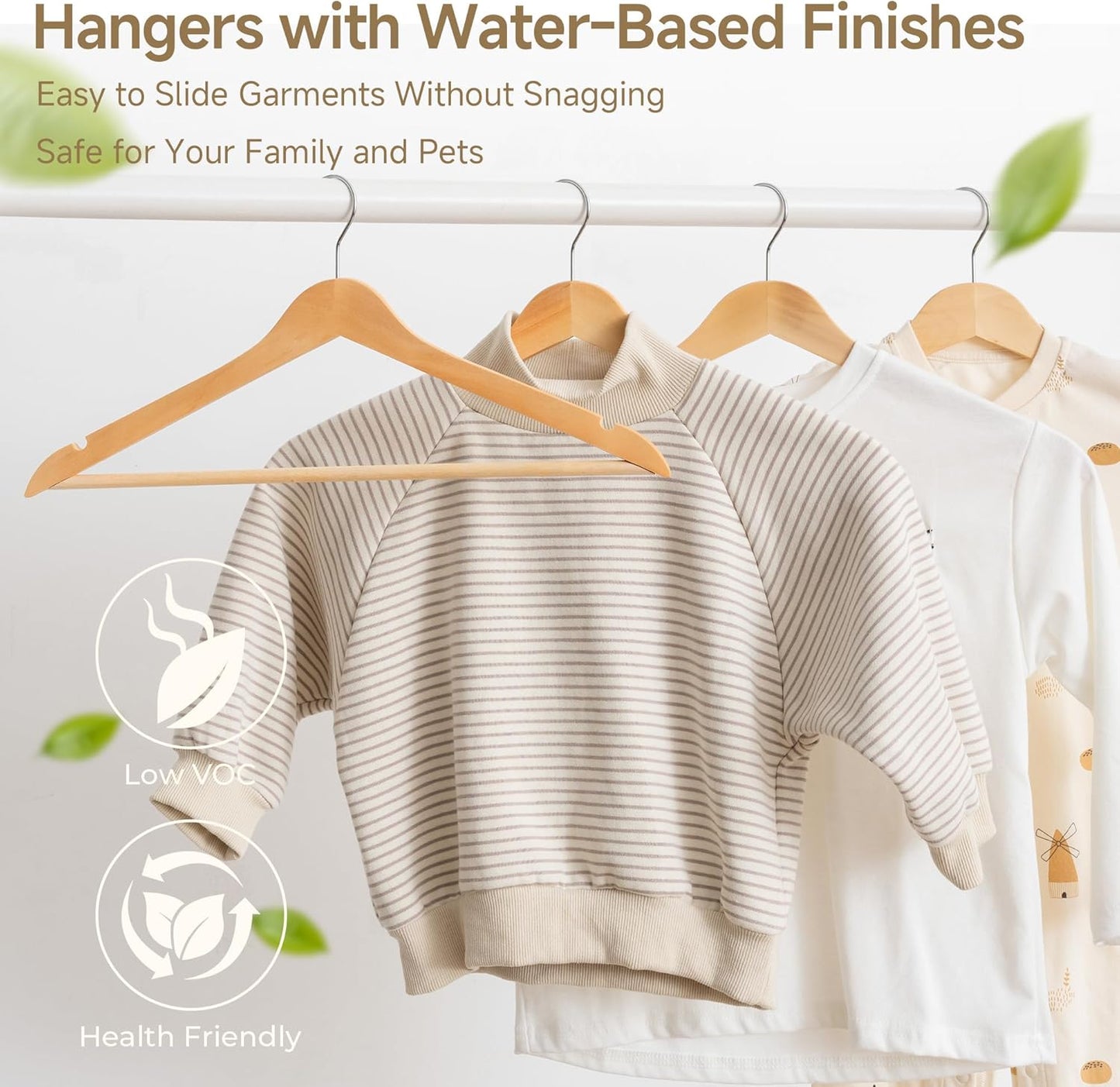 StorageWorks Wooden Clothes Hangers - 20 Pack for Coats, Shirts, Jackets & Suits | Natural Wood Finish