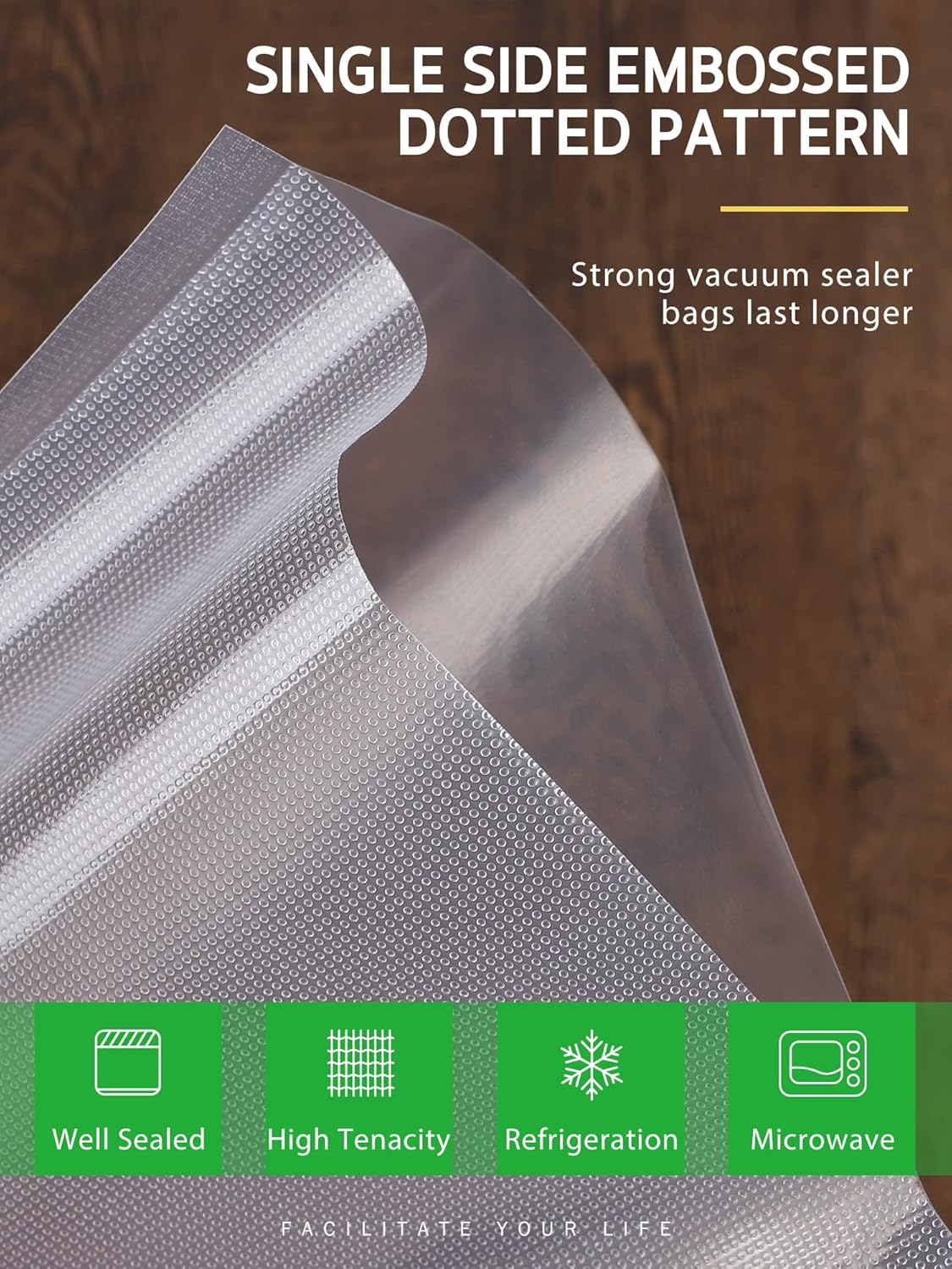 Syntus Vacuum Sealer Bags - 8 Pack of Commercial Grade BPA-Free Rolls | 11" x 20' & 8" x 20' for Food Storage