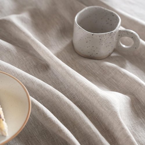 CHUFFED 100% Pure Linen Tablecloths 60x108 Inches- Machine Washable Rectangular Tablecloth for Dining, Parties, Picnic, Weddings & Restaurants-Natural Linen
