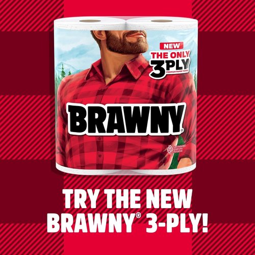 BRAWNY® Tear-A-Square® Paper Towels - 4 Double Rolls for Convenient Cleaning and Mess Control
