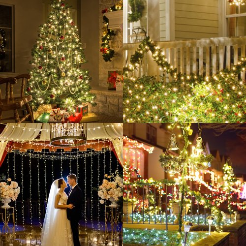 CXLHO Clear Christmas Lights 33FT 100 Incandescent Bulbs Warm White Mini Lights with White Wire for Christmas Tree, Garland, Thanksgiving, Wedding, Party, Home, Indoor & Outdoor Festival Decoration
