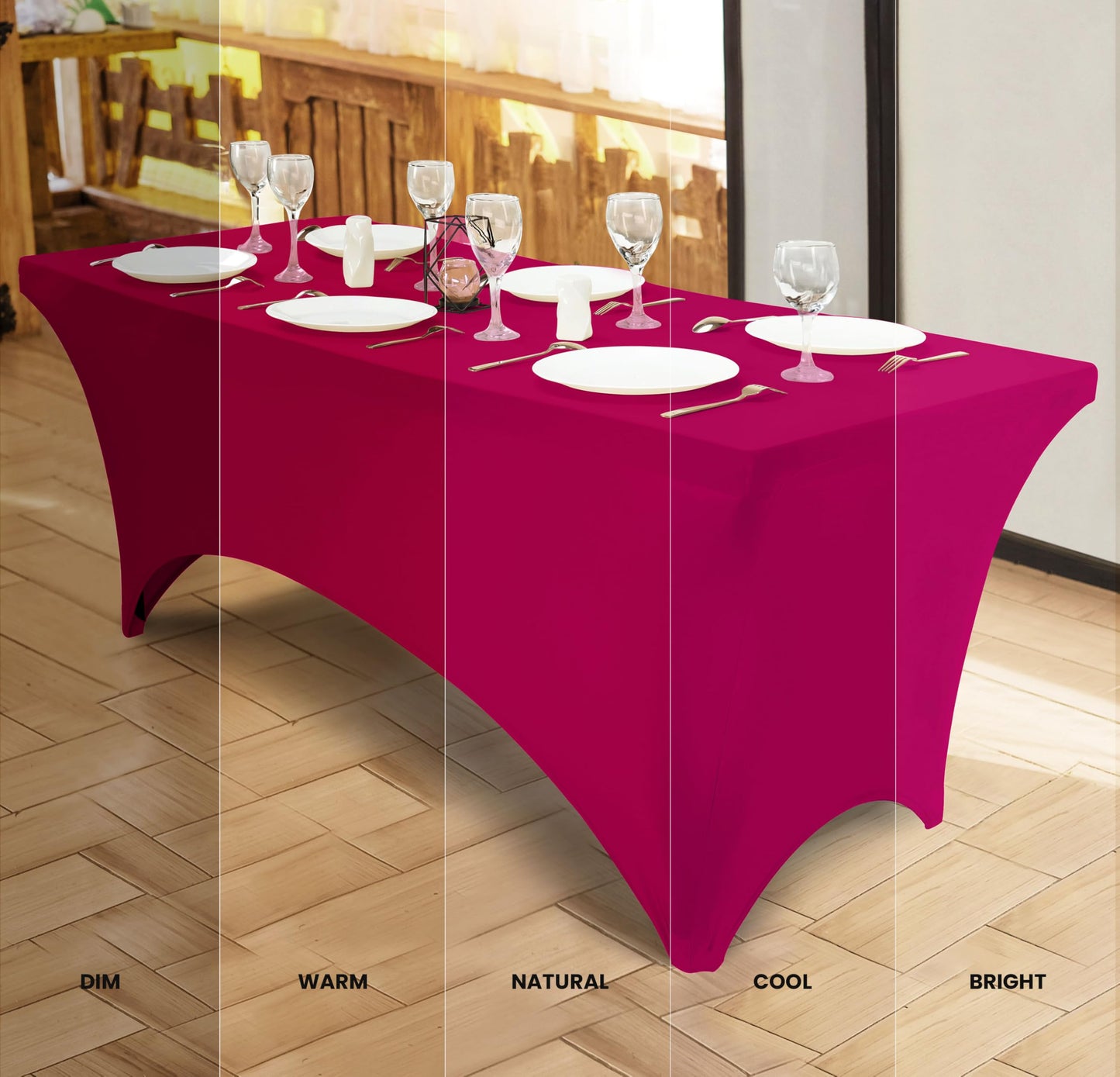 Utopia Kitchen Spandex Tablecloth 10 Pack [6FT, Fuchsia] Tight, Fitted, Washable and Wrinkle Resistant Stretch Table Cloth Rectangle Cover for Trade Show, Weddings & Parties [72Lx30Wx30H Inch]