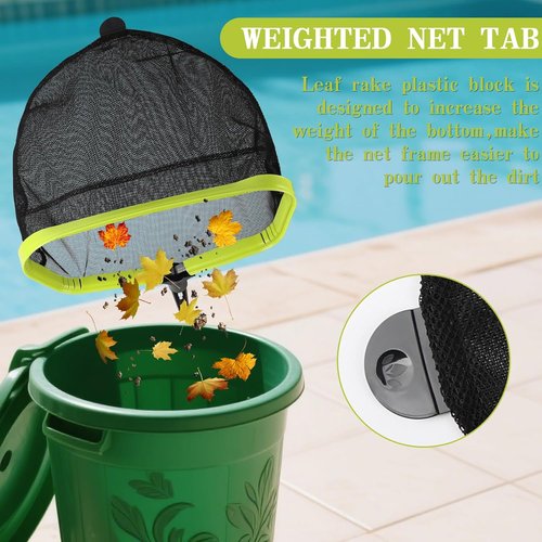 Double-Layer Deep Bag Pool Skimmer Net by [Brand Name] - Reinforced Frame for Efficient Debris Cleaning in Pools, Spas & Ponds