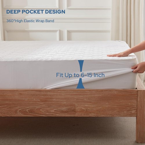 BEDLORE Waterproof Mattress Protector - Soft Breathable Twin XL Pad with Deep Pocket (White)