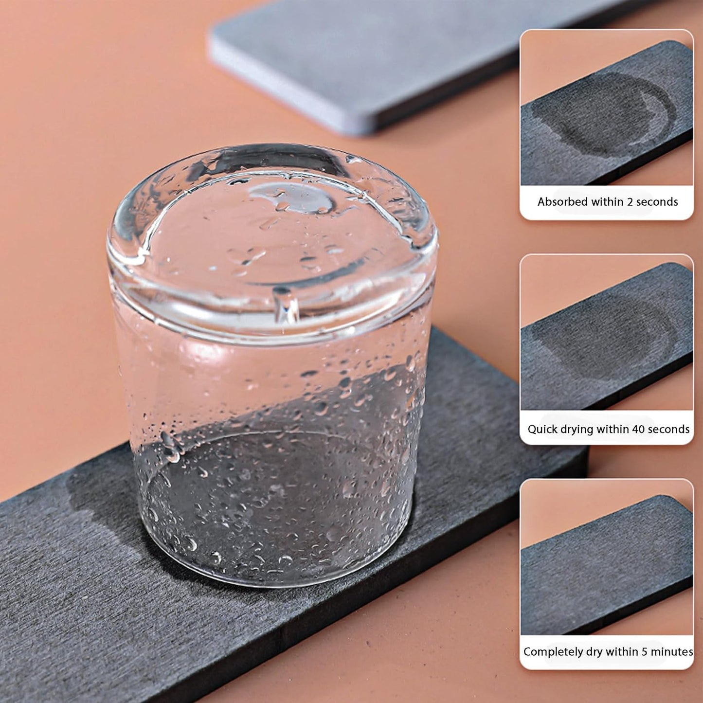 NiuYichee Diatomaceous Earth Coasters - Set of 4 Water Absorbent Kitchen & Bathroom Trays
