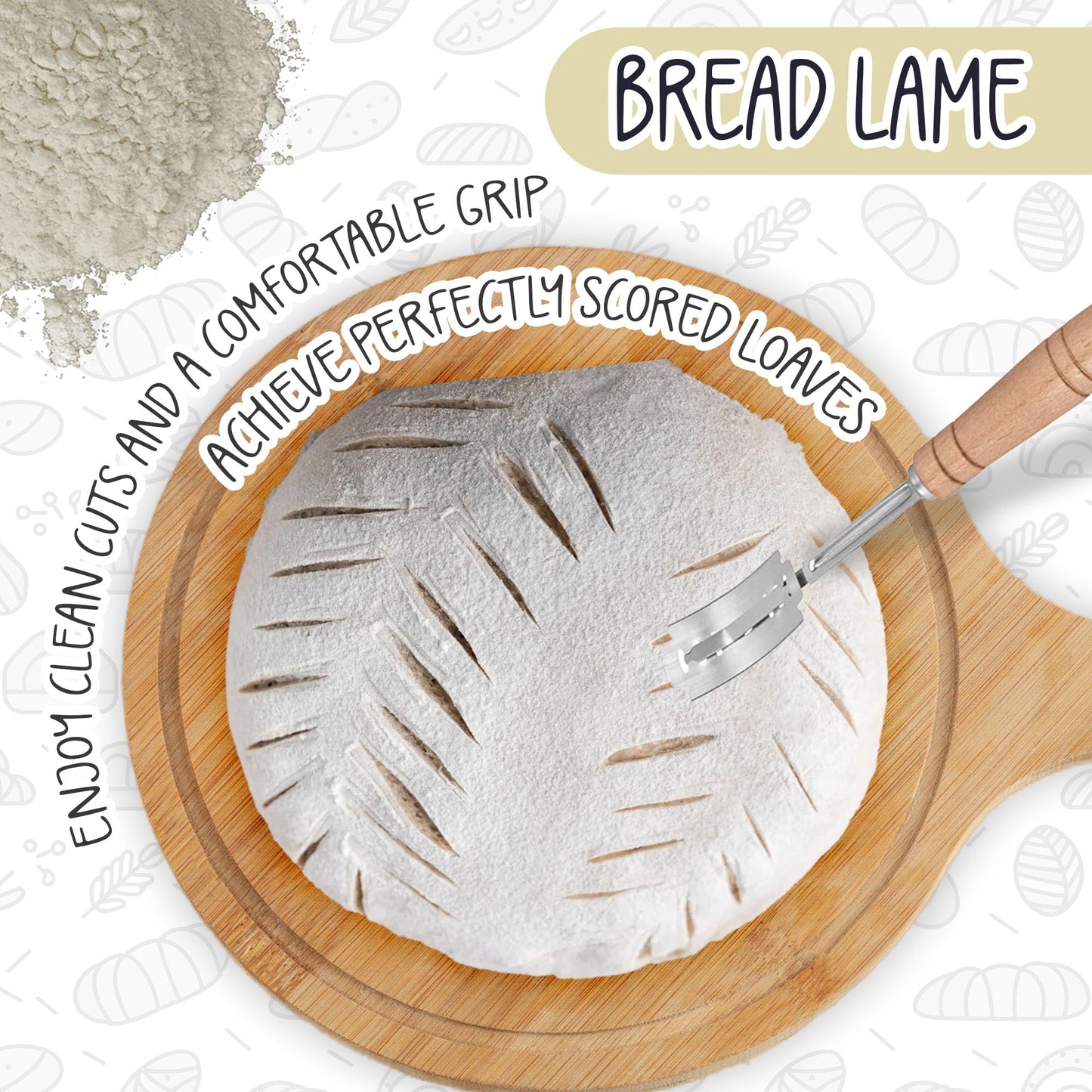 Sourdough Bread Baking Kit Full (15 Piece), Includes 34oz Sourdough Starter Jar, 2 Natural Rattan Proofing Baskets, Pastry Mat, Bread Sling, Dough Whisk, Scrapers, Lame, Perfect Tools for Bakers