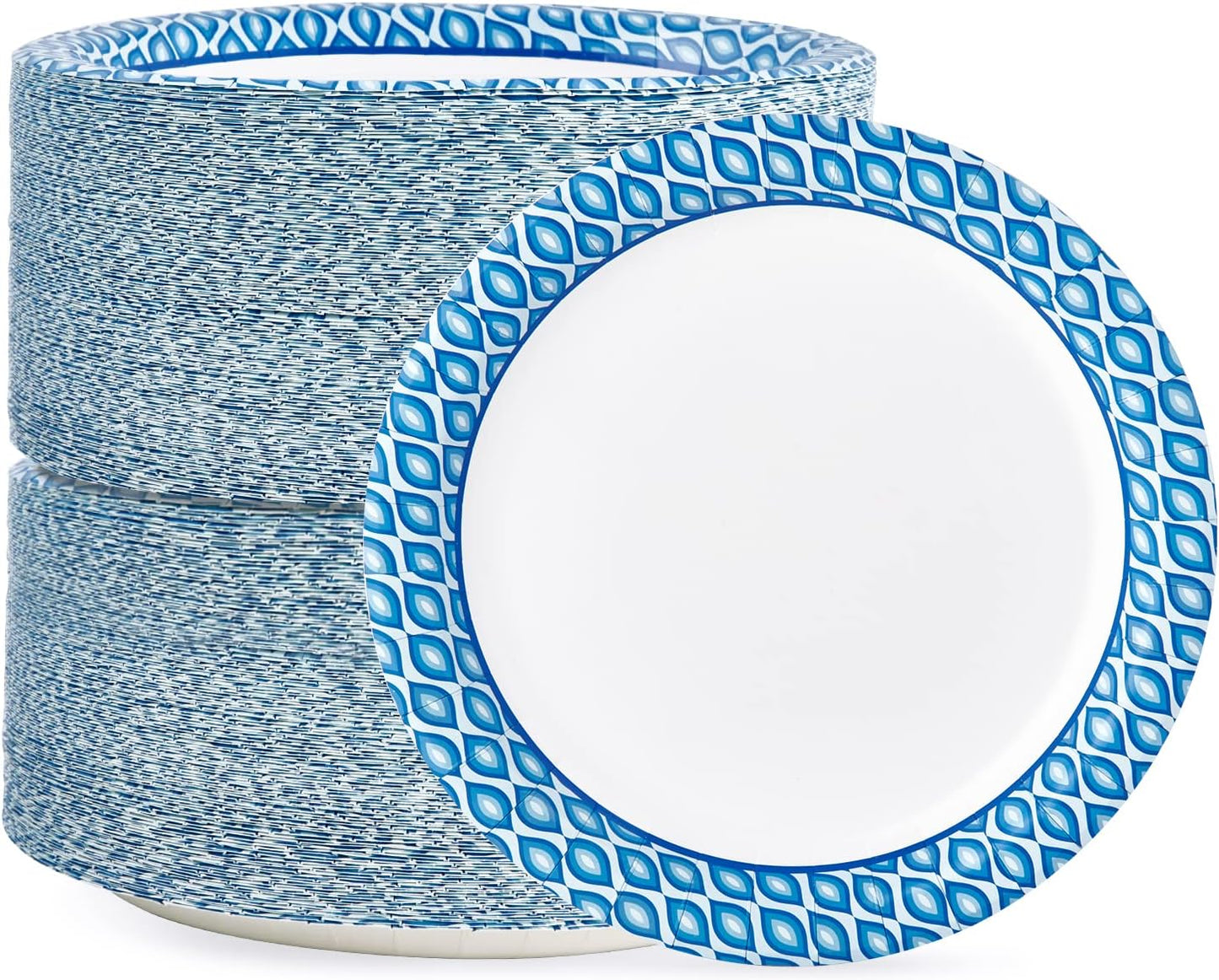MUCHII Disposable Paper Plates - 8.375 Inch, 300 Count, Soak & Cut Proof | Perfect for Parties & Gatherings
