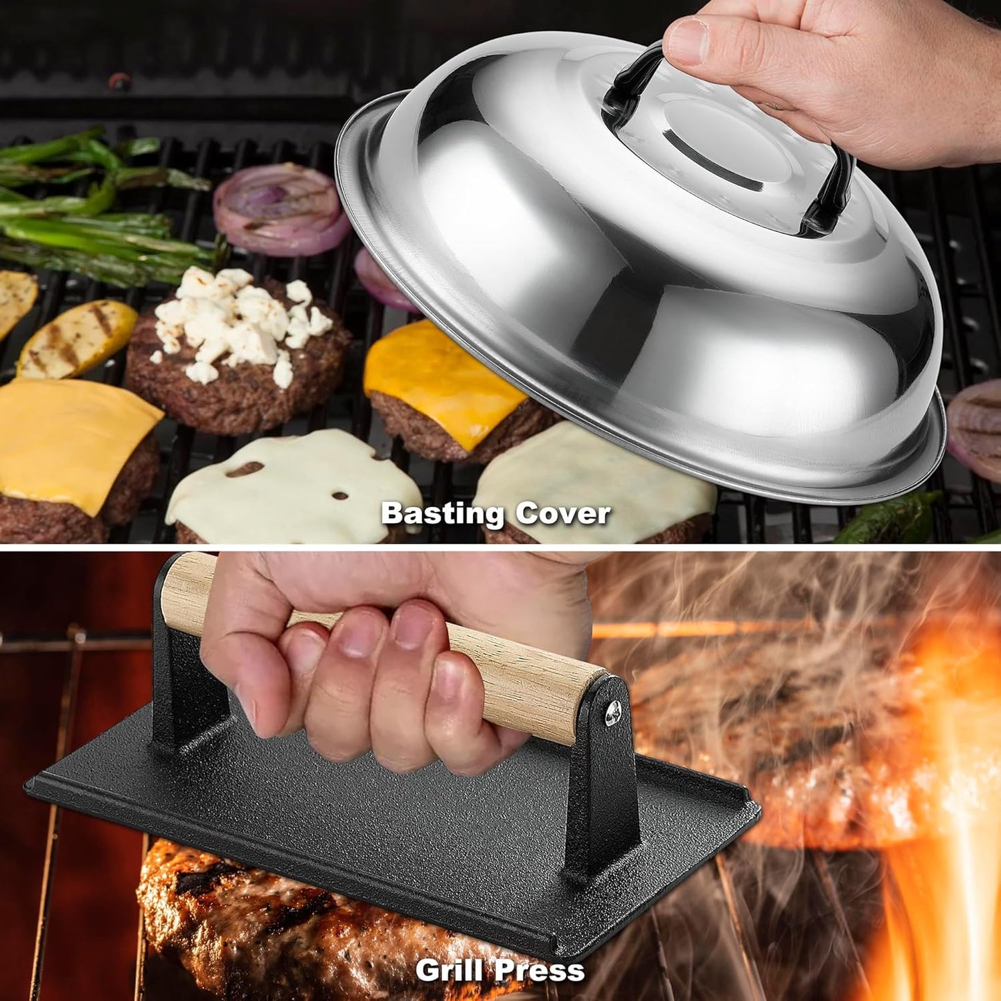 ROMANTICIST 29-Piece Griddle Accessories Set - Flat Top Teppanyaki Spatula & Scraper with Basting Cover