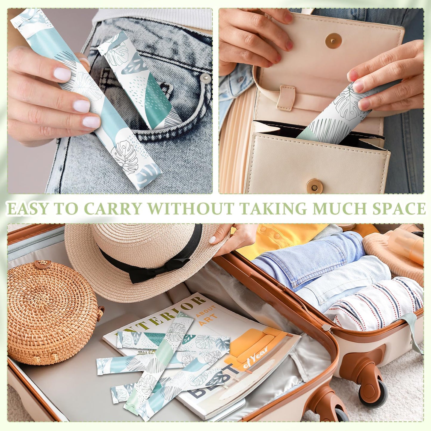 Copkim 38 Pcs Tampon Tube Set Included Plastic Travel Tube Containers for Women Tampon Reusable Wrappers(Light Style)