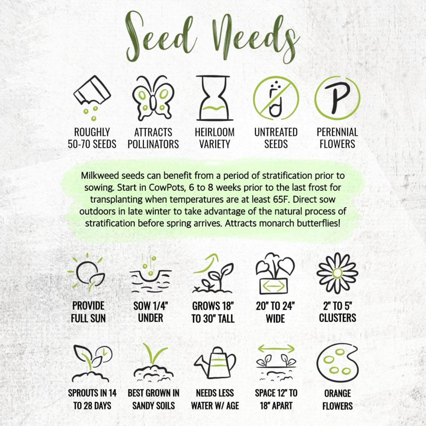 Seed Needs Milkweed Seeds - Attract Monarch Butterflies with Pink, Orange & White Variety Pack (5 Packs)