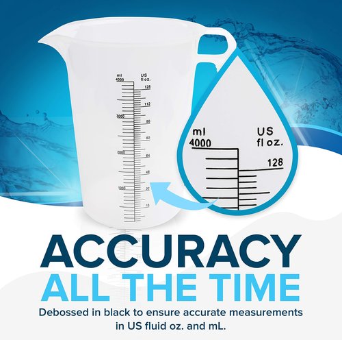 ACCUPOUR 16oz (2 Cup) Measuring Pitcher, Plastic, Multipurpose - Great for Oil, Chemicals, Pool and Lawn - Ounce (oz) and Milliliter (mL) Increments (500 mL)