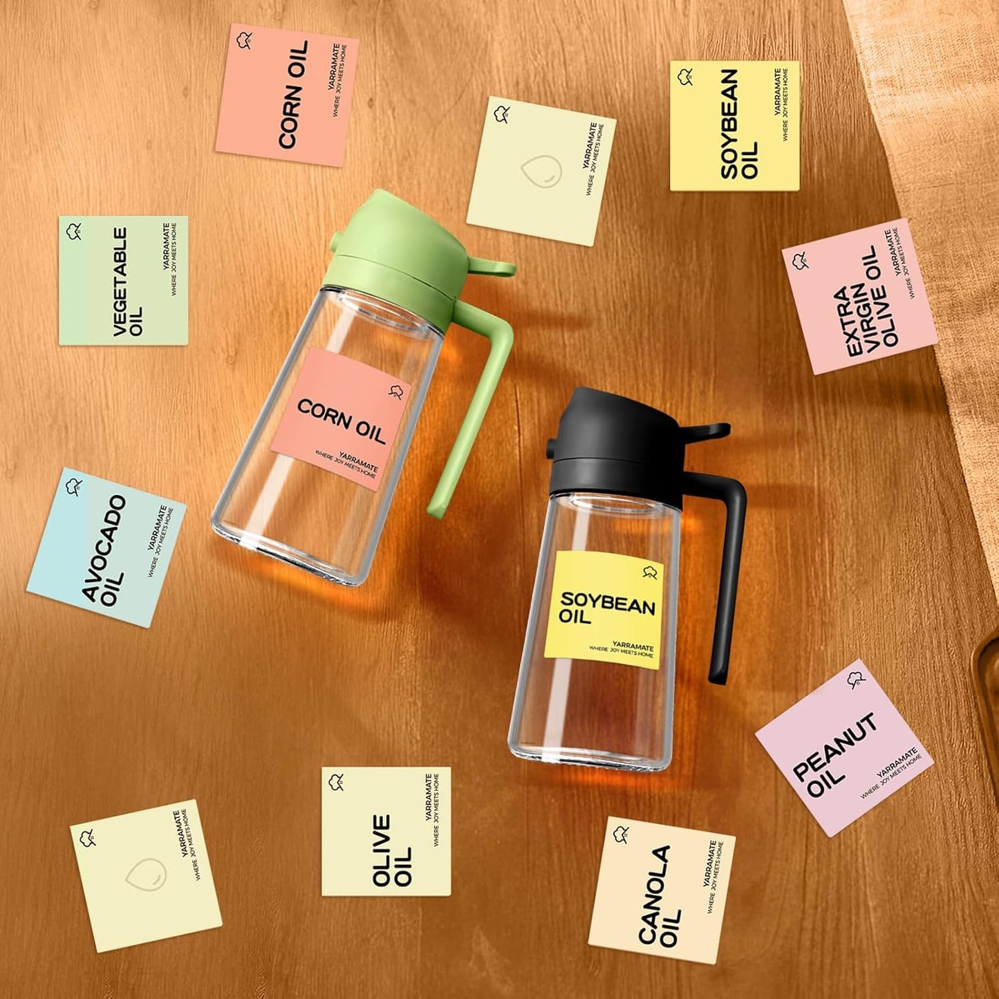 YARRAMATE 10 Color Labels - Perfect for Oil Sprayer Bottles | Easy Identification & Organization