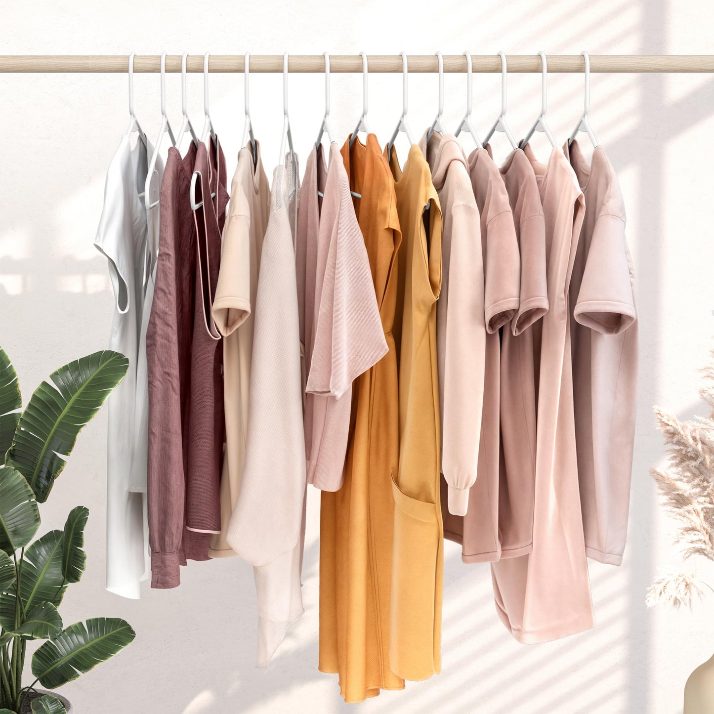 Plastic Hangers 20 Pack White - Clothes Hangers - Makes The Perfect Coat Hanger and General Space Saving Clothes Hangers for Closet - Percheros Ganchos para Colgar Ropa Hangars