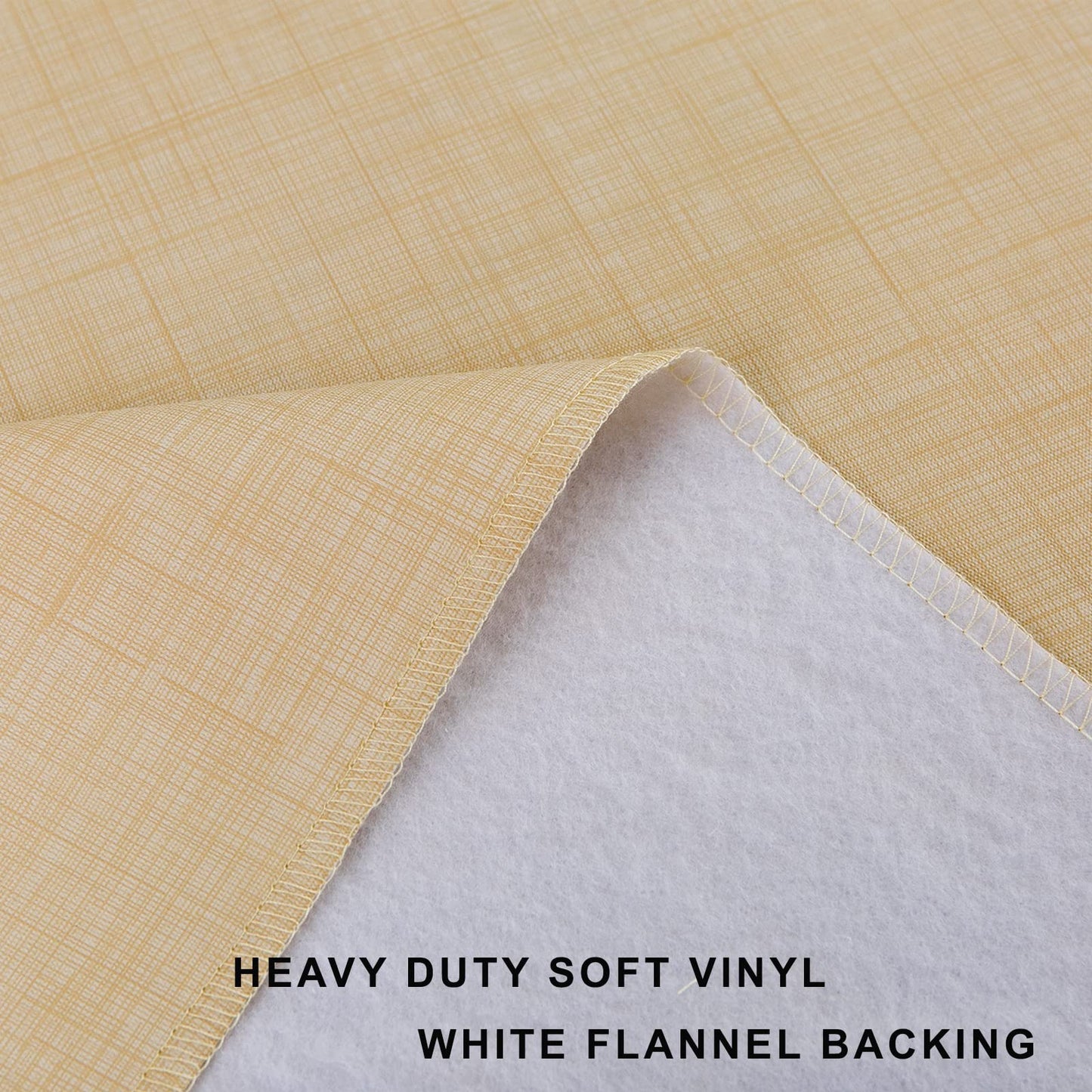 LIBERECOO Vinyl Tablecloth with Flannel Backing, Champagne, Waterproof, Stain-Resistant, Easy-Clean Table Cover for Dining, Kitchen, and Outdoor Use, 60" x 84" Rectangle