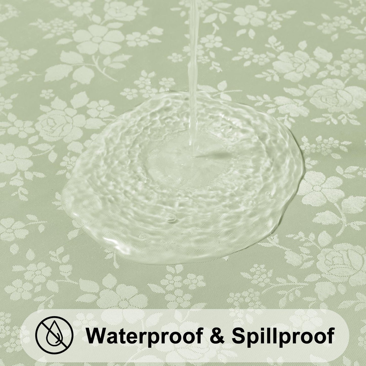 Smiry Rectangle Table Cloth, Waterproof Heavy Duty Vinyl Tablecloths, Wipeable Washable Table Cover for Kitchen and Dining Room (Grass Green, 60" X 120")