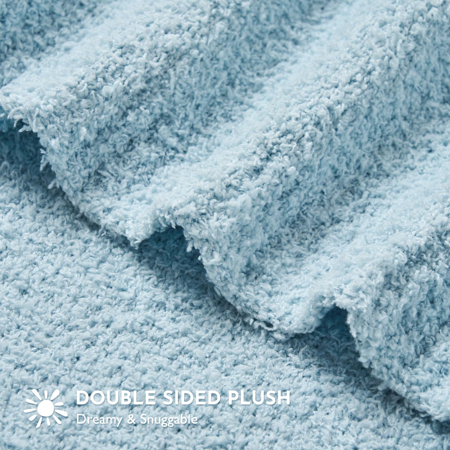 EVERGRACE Soft Plush Baby Blanket for Boys Girls, Double-Sided Fleece Fuzzy Toddler Nursery Blanket Lightweight Warm Cozy Throw Blanket for Baby Crib, Couch, Bed, Ivory White, 50"x60"