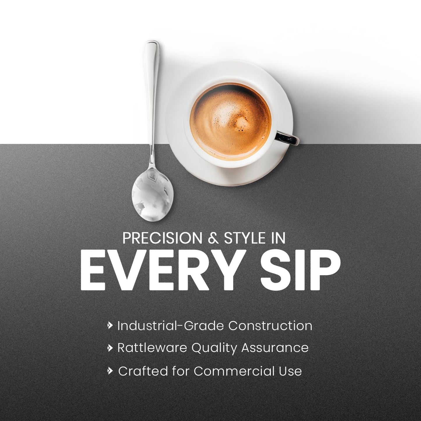 Rattleware Stainless Steel Cupping Spoon Deep Bowl Edition Sleek Professional Design Precision Crafted for Coffee Tasting Durable Ergonomic Handle Perfect for Coffee Cupping Enthusiasts and Baristas