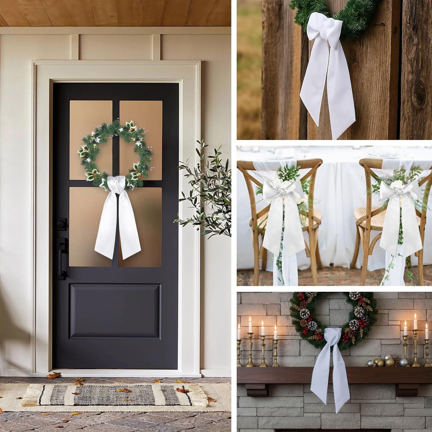 Regine Switzerland Wreath Sash - 4PCS Embroidery Blanks for Christmas & Wedding Decor | Indoor/Outdoor Use