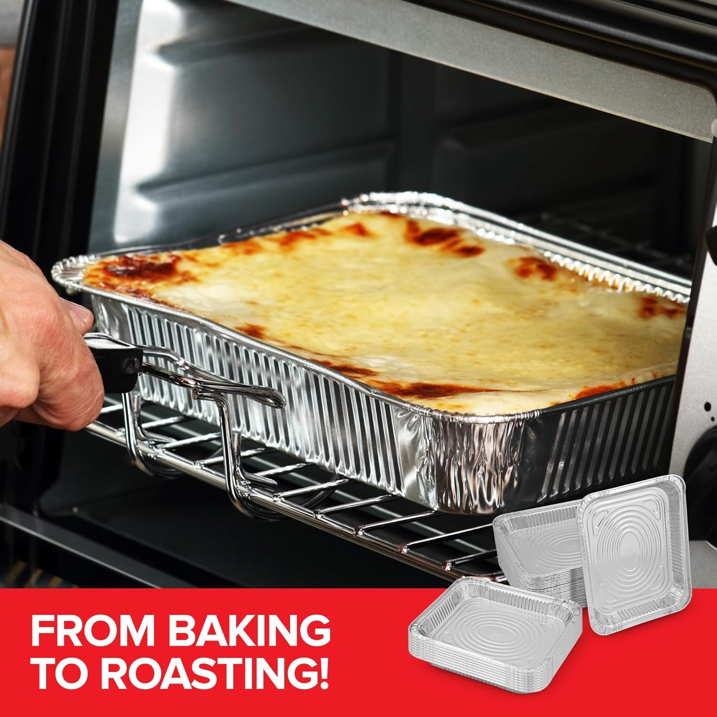 Regine Switzerland Heavy Duty Disposable Aluminum Pans - 9x13 Shallow Foil Baking Tins (30 Pack)