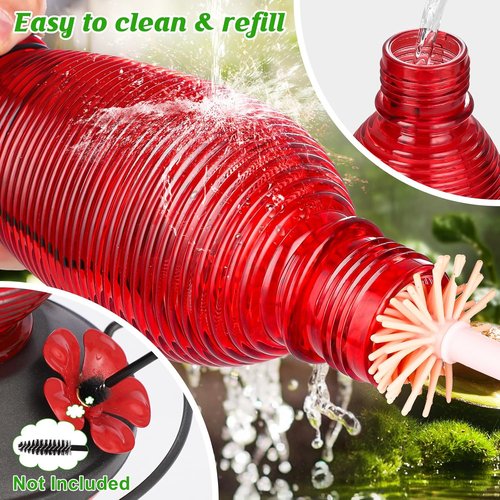 FEED GARDEN Glass Hummingbird Feeder - 20 OZ Capacity with 4 Bee Guards & Ant Moat | Red, 1 Pack