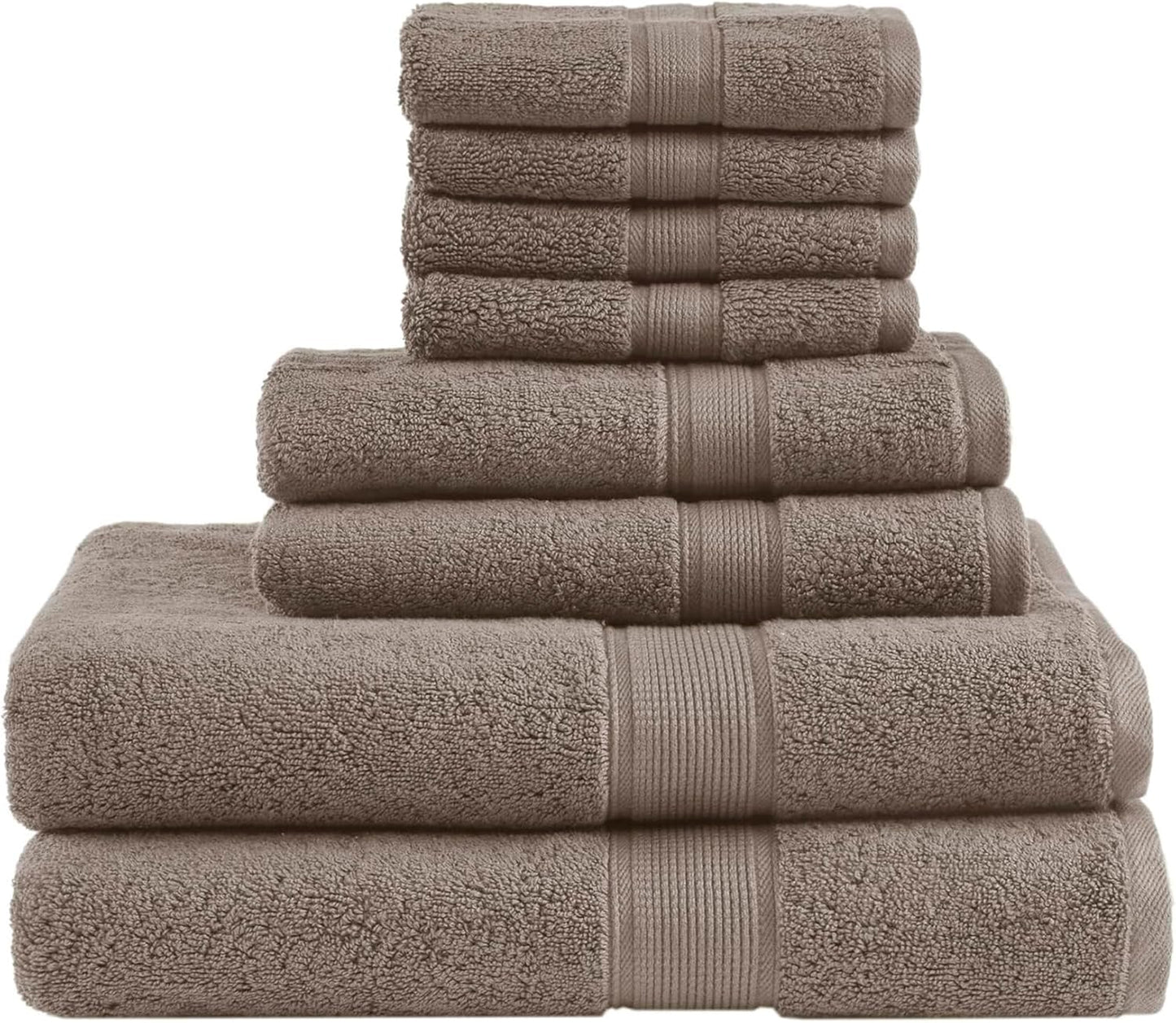 Madison Park 800GSM Cotton Bath Towel Set - Luxurious Absorbent Towels in Mocha | 8-Piece Spa Quality