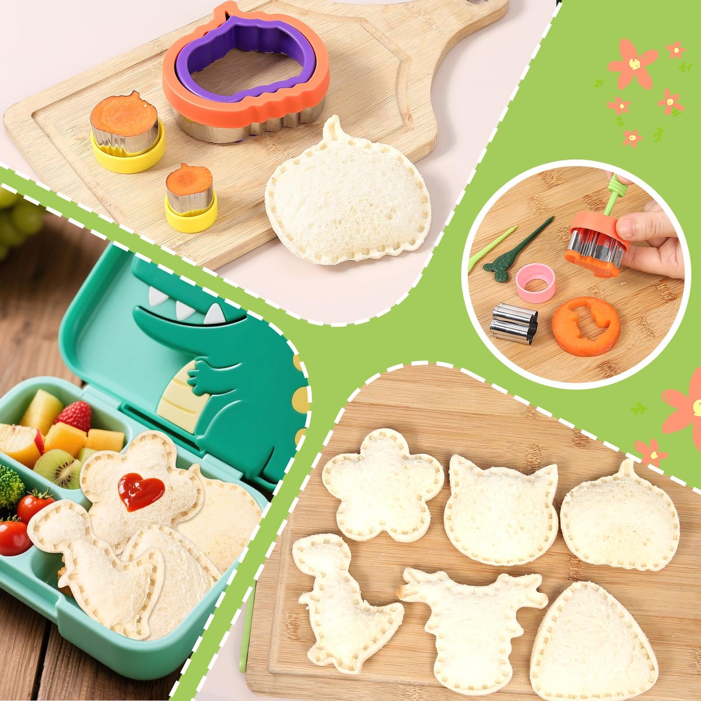 laxizar 6 Pack Sandwich Cutters Cookie Cutters Sandwich Maker Bread Maker Lunchbox 12 Small Cookie Cutters