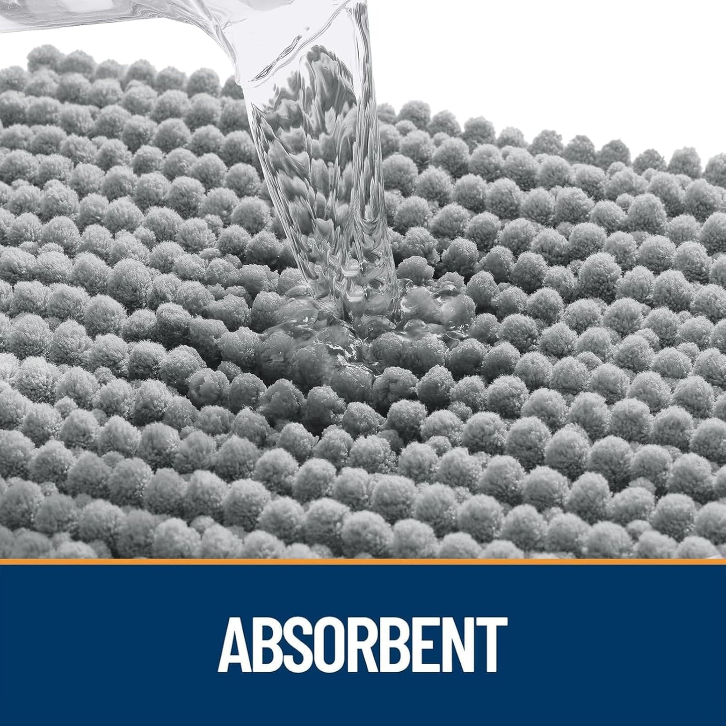OLANLY Dog Door Mat - Ultra Absorbent Chenille Mud Doormat | Non-Slip & Washable, 47x24, Grey