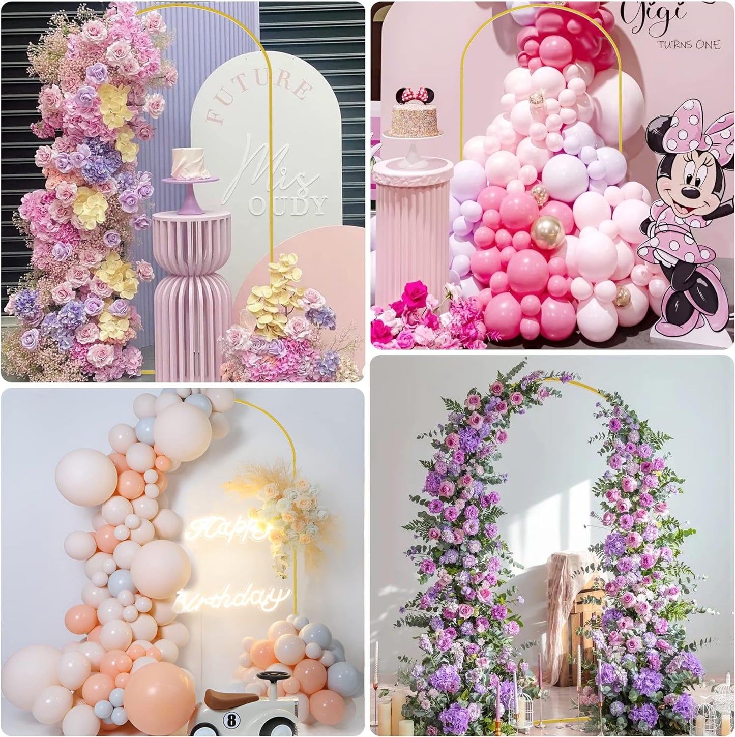 Wokceer Wedding Arch Backdrop Stand - 7.2 FT Metal Arch with Cover for Events & Ceremonies