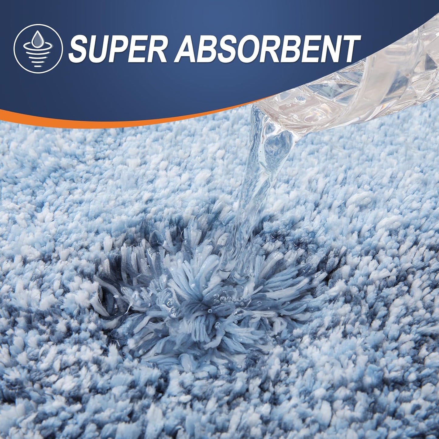 OLANLY Large Bathroom Rugs - Extra Soft Microfiber Mat 47x32 | Quick Dry, Machine Washable, Blue