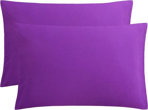 FLXXIE Pillow Cases - Soft Microfiber Queen Pillow Covers with Envelope Closure | 2-Piece Set, 20x30, Purple