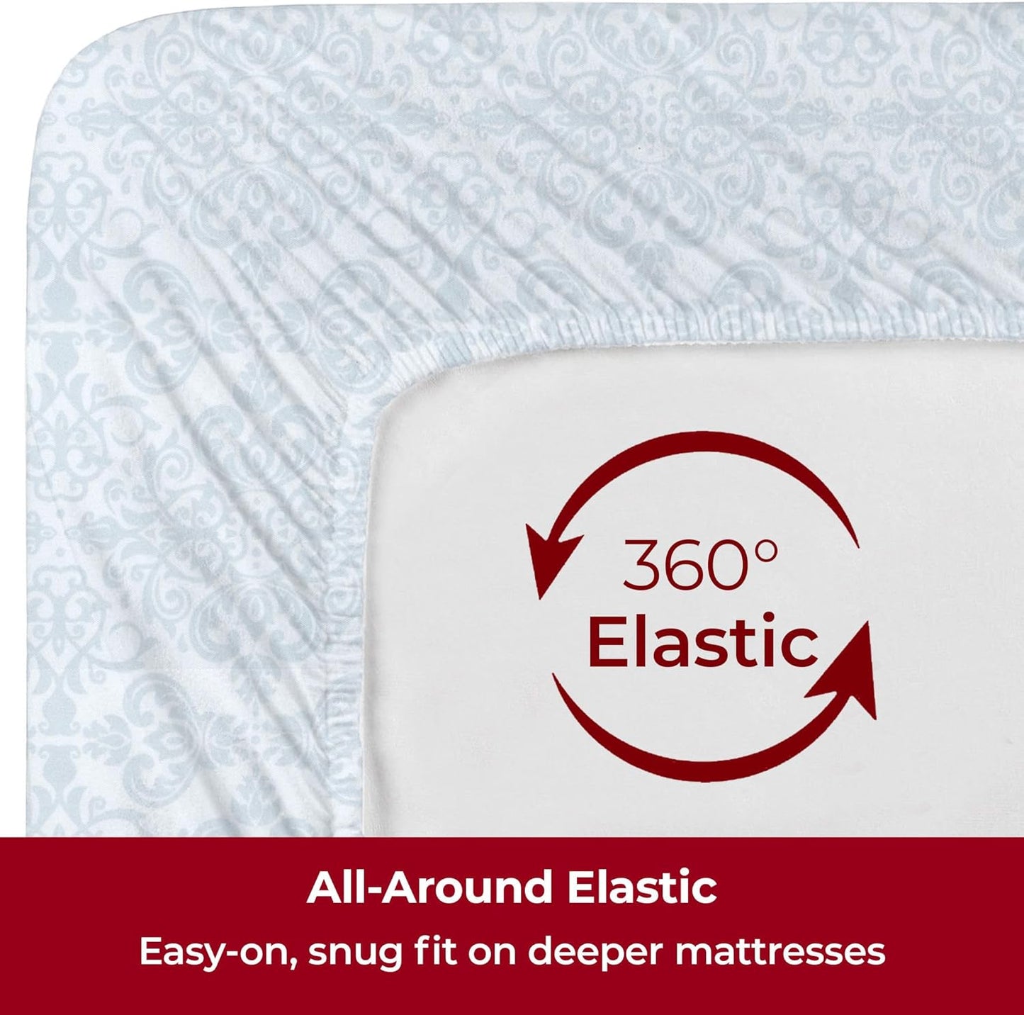 Mellanni Extra Deep Full Sheets - Hotel Luxury Ultra Soft Cooling Bedding - 4 PC Set in Laced Sky Blue