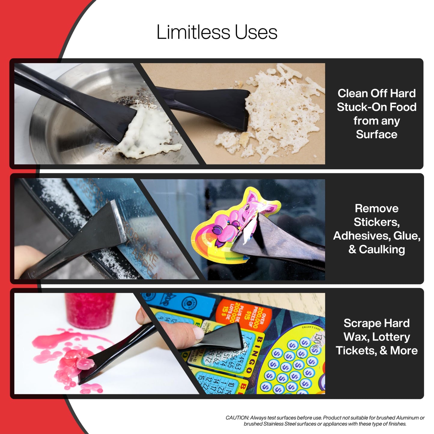 THE SKrAPr Plastic Scraper Tool, 2 Pack, Non-Scratch, 1.7 Inch Wide Blade, Long Ergonomic Handle, Heat Resistant (460F), Dishwasher Safe - Clean Ovens, Countertops, Hard Floors, Walls, and Windows