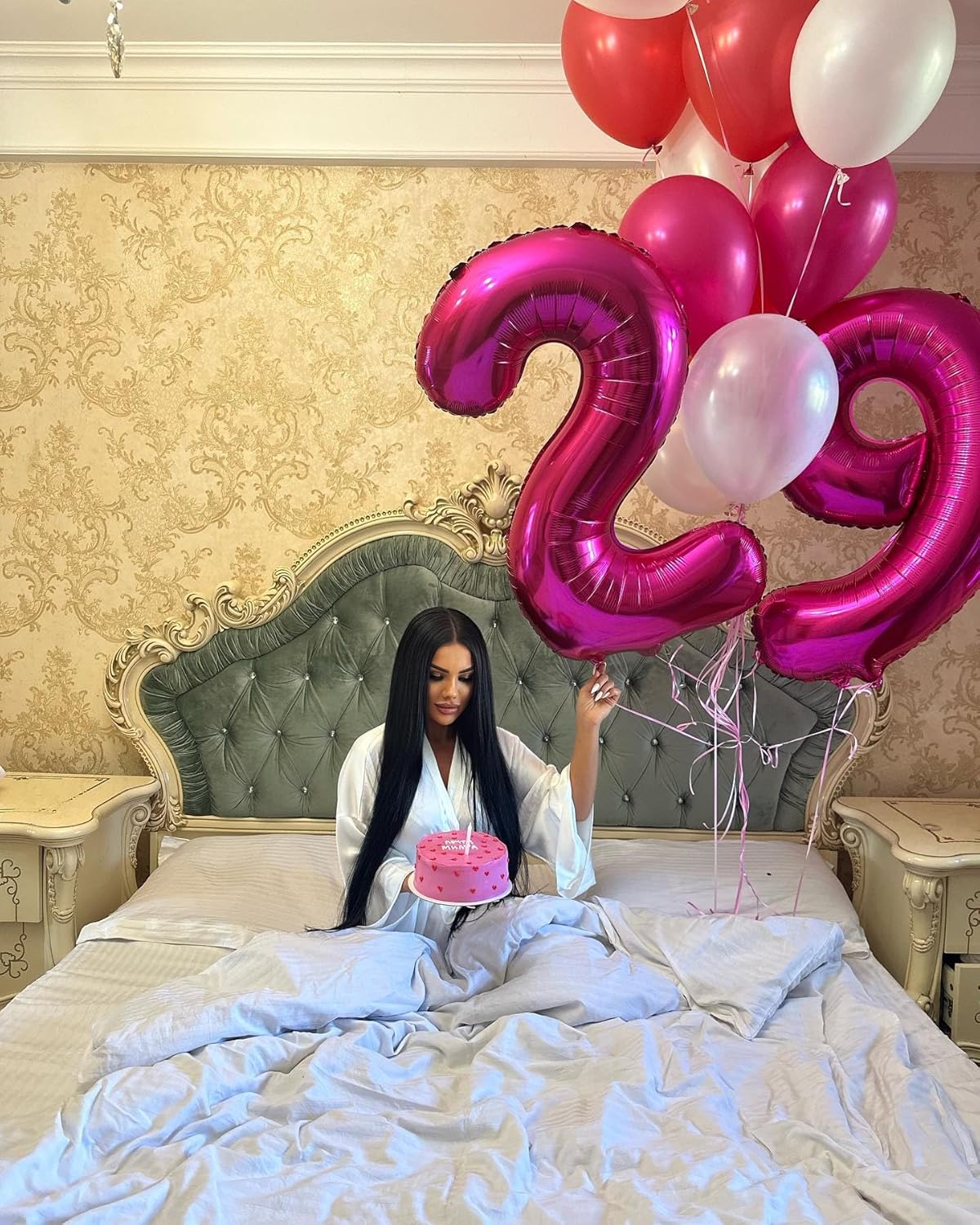 Regine Switzerland Number 9 Balloon - 40 Inch Hot Pink Giant Birthday Decoration for Girls